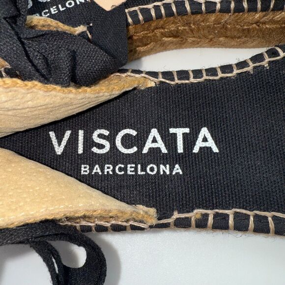 Viscata Candell Canvas Espadrille Flats - Black 38/7 - Picture 6 of 7